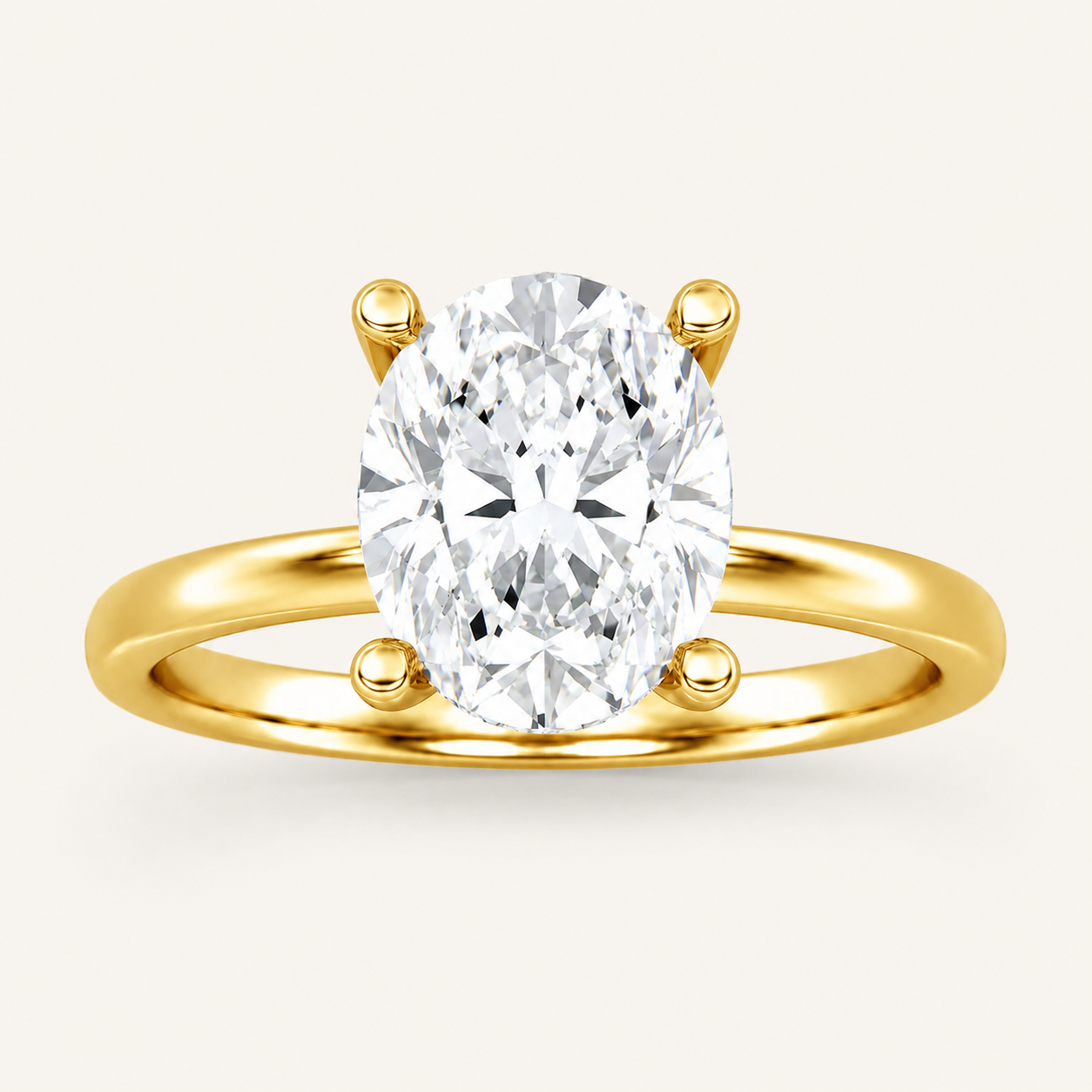 2CT Oval Cut Lab Grown Diamond Halo Petite Shank Solitaire Ring