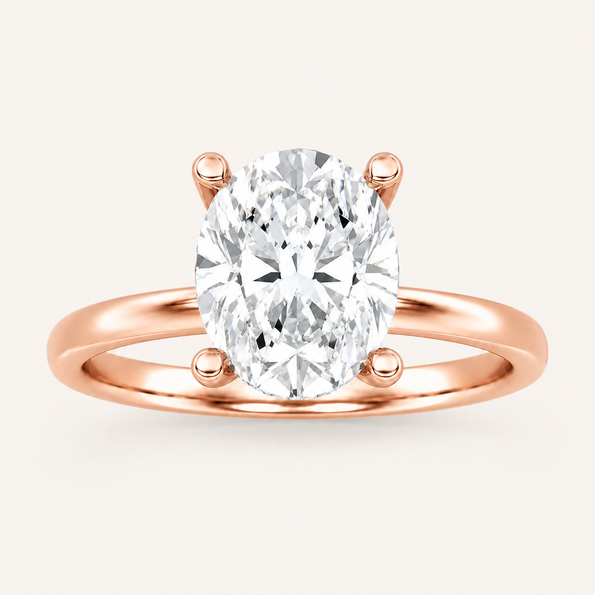 2CT Oval Cut Lab Grown Diamond Halo Petite Shank Solitaire Ring