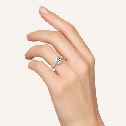 2.00 CT Round Cut Lab Grown Diamond Petite Shank Ring
