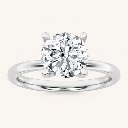 2.00 CT Round Cut Lab Grown Diamond Petite Shank Ring