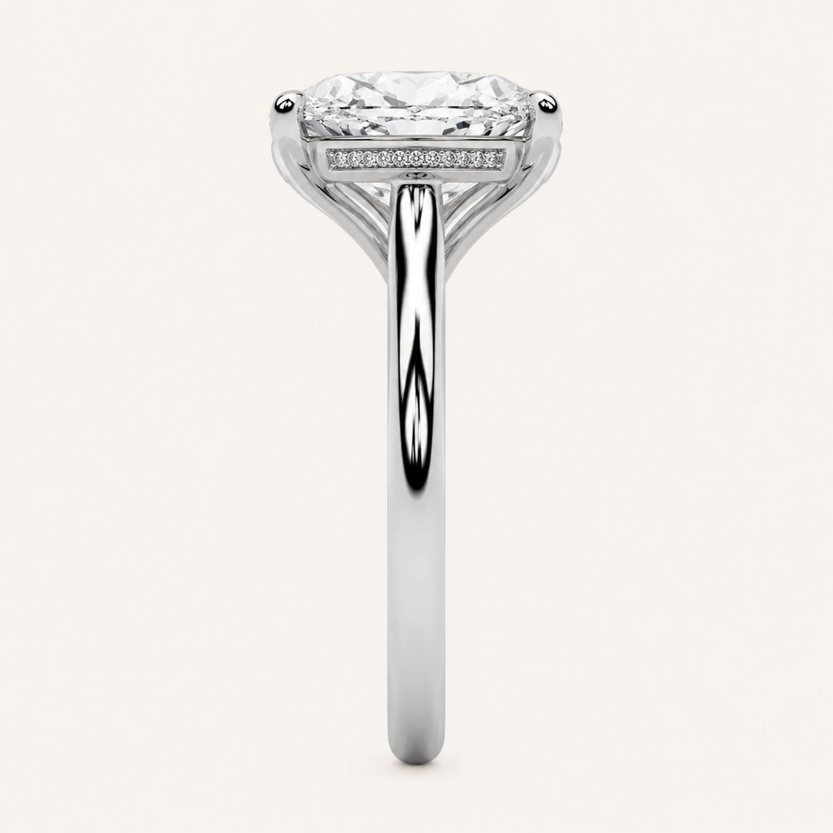 2CT Oval Cut Lab Grown Diamond East West Accented Ring