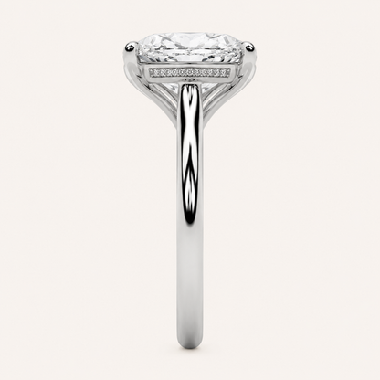 2CT Oval Cut Lab Grown Diamond East West Accented Ring