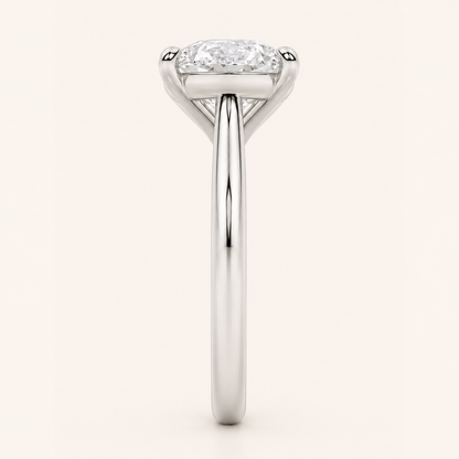 2.00 Ct Pear Cut Lab Grown Diamond East West Accented Ring