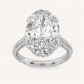 7.00 Ct Oval Cut Lab Grown Diamond Bold Statement Accented Side Stone Ring