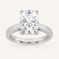 2CT Elongated Cushion Cut Lab Grown Diamond Classic Shank Solitaire Engagement Ring
