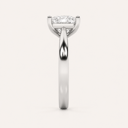 2CT Elongated Cushion Cut Lab Grown Diamond Classic Shank Solitaire Engagement Ring