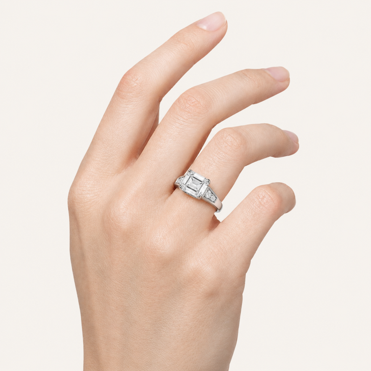 3.25 CT Emerald Cut Lab Grown Diamond Men's Ring