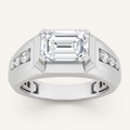 3.25 CT Emerald Cut Lab Grown Diamond Men's Ring