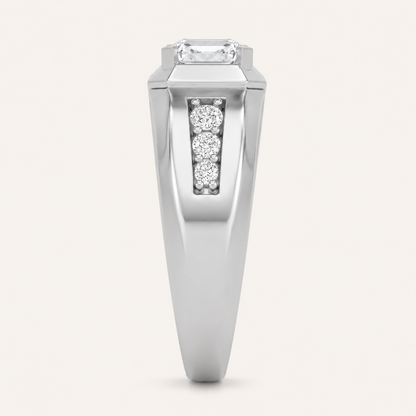 3.25 CT Emerald Cut Lab Grown Diamond Men's Ring