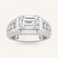 3.50 CT Emerald Cut Lab Grown Diamond Mens Ring