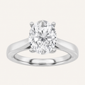 2CT Oval Cut Lab Grown Diamond Classic Shank Solitaire Engagement Ring