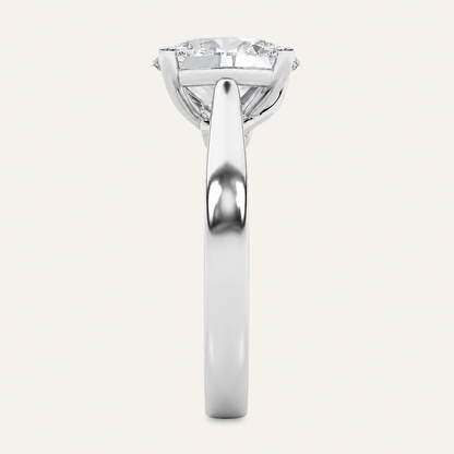 2CT Oval Cut Lab Grown Diamond Classic Shank Solitaire Engagement Ring
