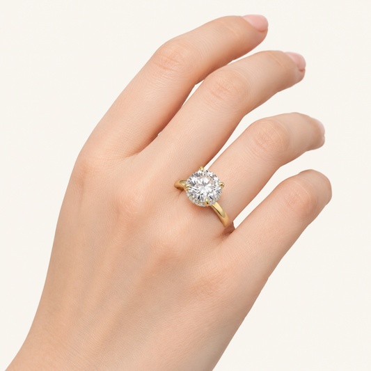 3.50 CT Round Cut Lab Grown Diamond Classic Solitaire Engagement Ring