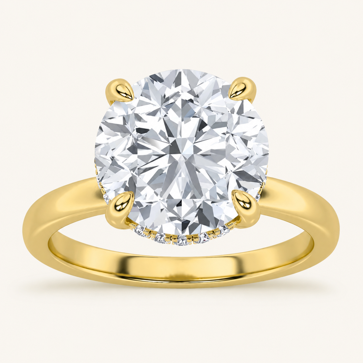 3.50 CT Round Cut Lab Grown Diamond Classic Solitaire Engagement Ring
