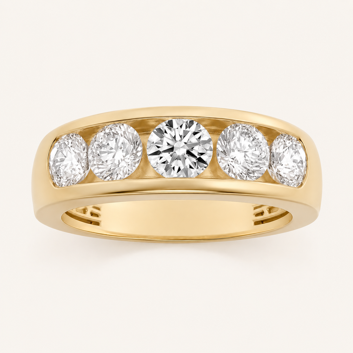 2.00 CT Round Cut Lab Grown Diamond Mens Ring