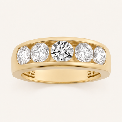 2.00 CT Round Cut Lab Grown Diamond Mens Ring