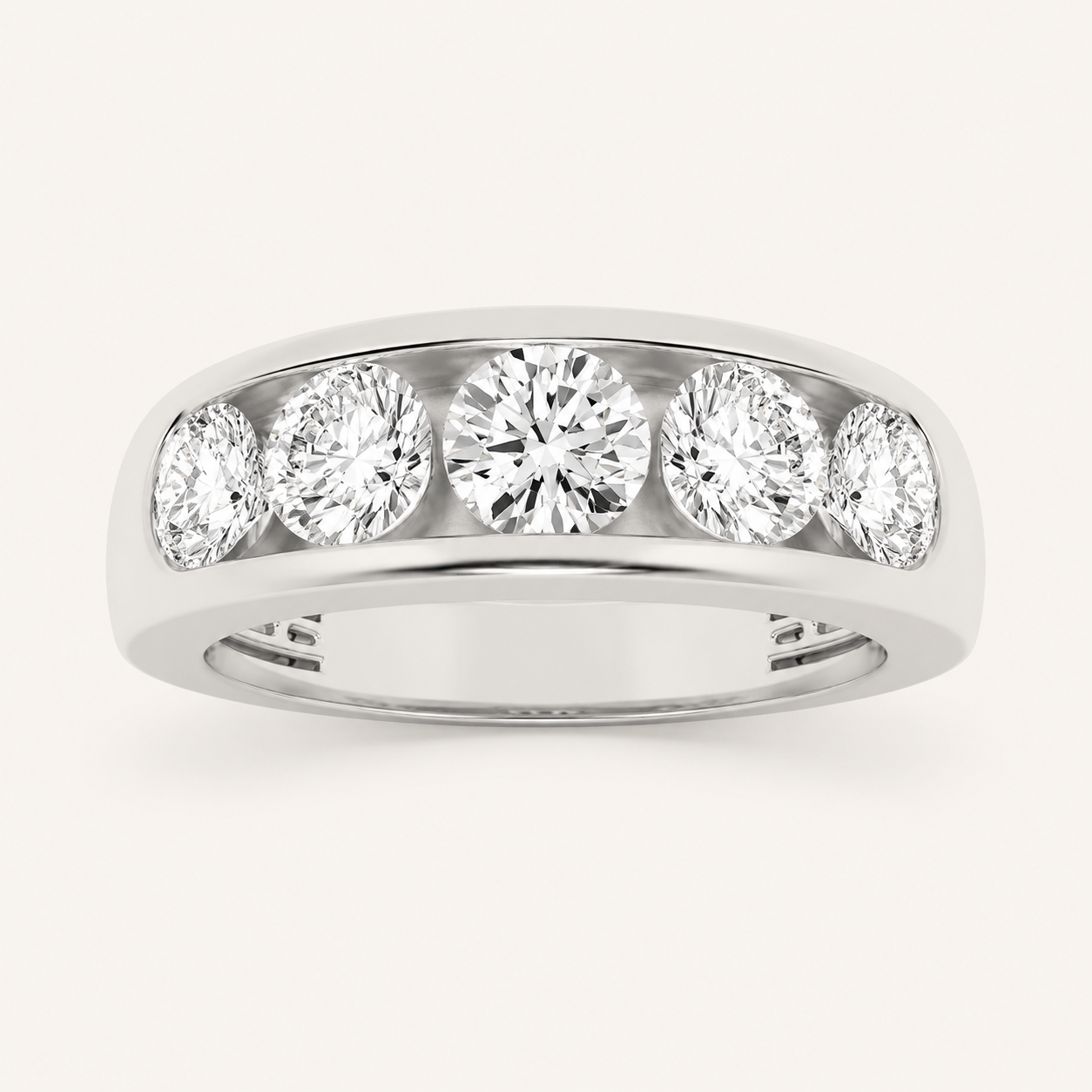 2.00 CT Round Cut Lab Grown Diamond Mens Ring