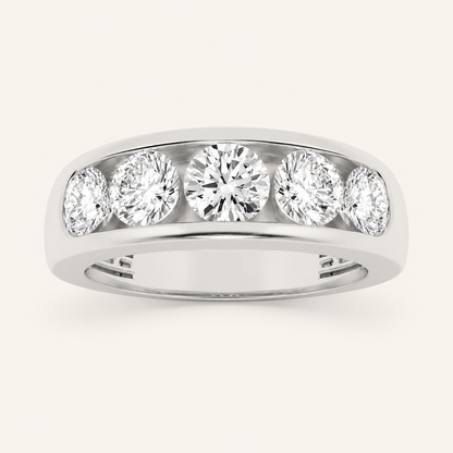 2.00 CT Round Cut Lab Grown Diamond Mens Ring