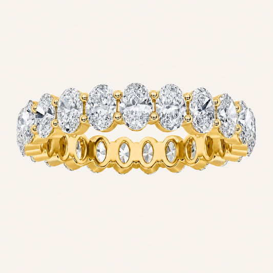 3.00 CT Oval Cut Lab Grown Diamond Split Prong Eternity Ring
