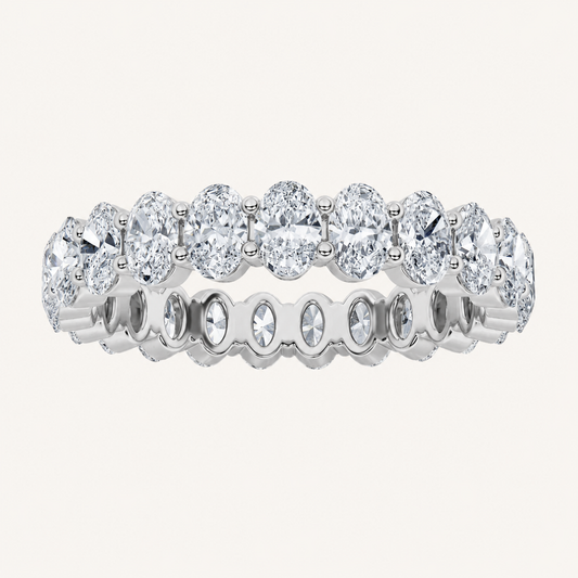 4.3CT Oval Cut Lab Grown Diamond Eternity Ring