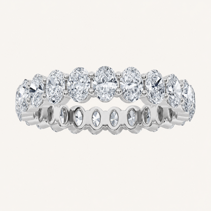 3.70 CT Oval Cut Lab Grown Diamond Split Prong Eternity Ring