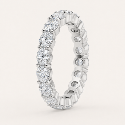 3.70 CT Oval Cut Lab Grown Diamond Split Prong Eternity Ring