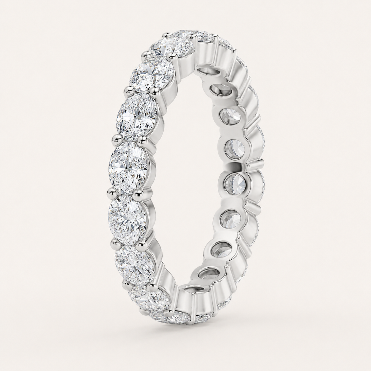 3.5CT Oval Cut Lab Grown Diamond Eternity Ring