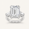 9.00 CT Emerald Cut Lab Grown Diamond Bold Statement Accented Ring