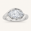 2CT Marquise Cut Lab Grown Diamond East West Solitaire Ring