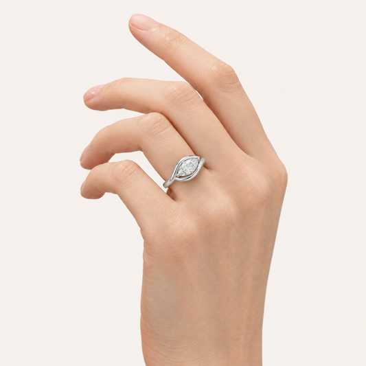 2CT Marquise Cut Lab Grown Diamond East West Solitaire Ring