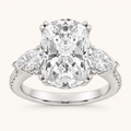 6.5 CT Elongated Cushion Cut Lab Grown Diamond Bold Accented Engagement Ring