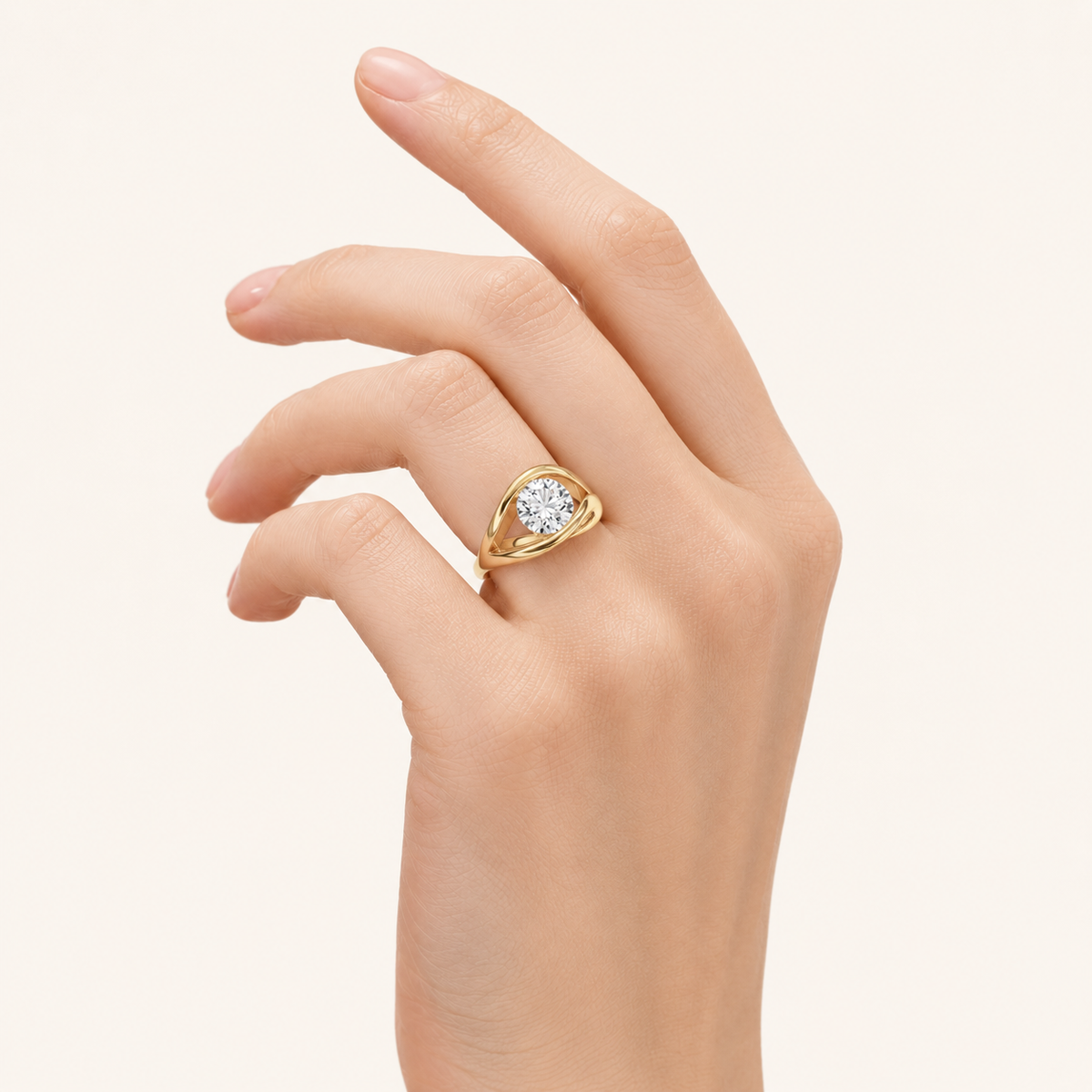 2.00 CT Round Cut Lab Grown Diamond East West Solitaire Fancy Ring