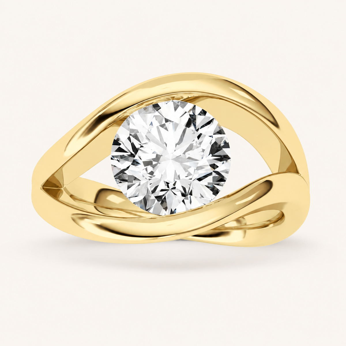2.00 CT Round Cut Lab Grown Diamond East West Solitaire Fancy Ring