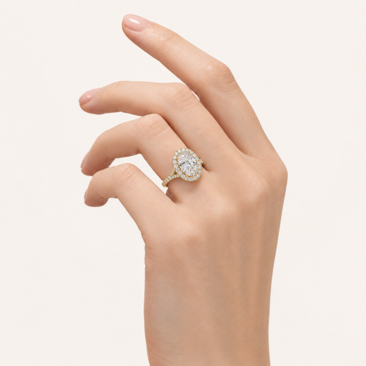 6.00 CT Oval Cut Lab Grown Diamond Bold Accented Engagement Ring