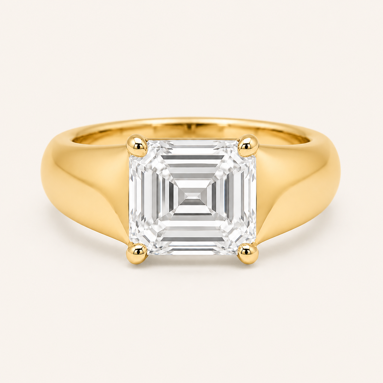 2CT Emerald Cut Lab Grown Diamond East West Solitaire Men's Ring