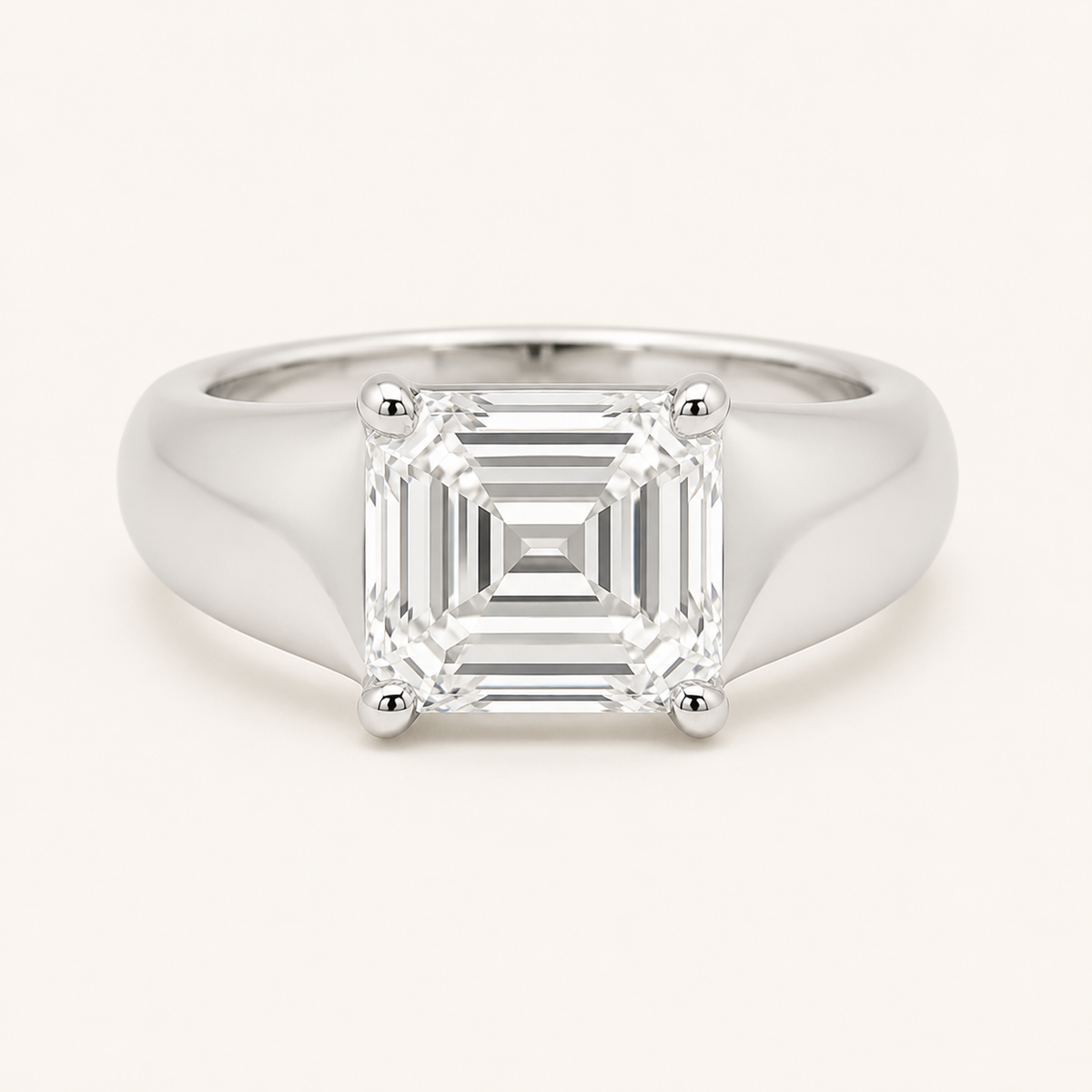 2CT Emerald Cut Lab Grown Diamond East West Solitaire Men's Ring