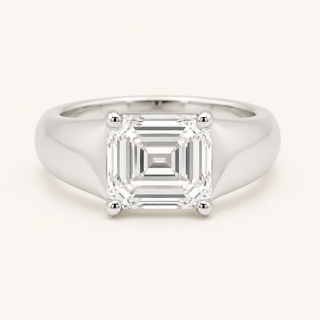 2CT Emerald Cut Lab Grown Diamond East West Solitaire Men's Ring