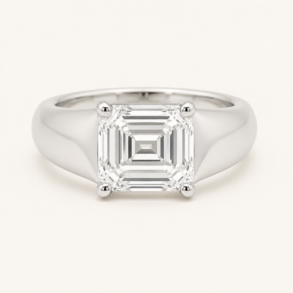 2CT Emerald Cut Lab Grown Diamond East West Solitaire Men's Ring