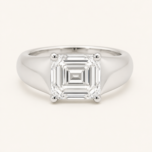 2CT Emerald Cut Lab Grown Diamond East West Solitaire Men's Ring