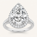 6.00 CT Pear Cut Lab Grown Diamond Bold Statement Accented Ring