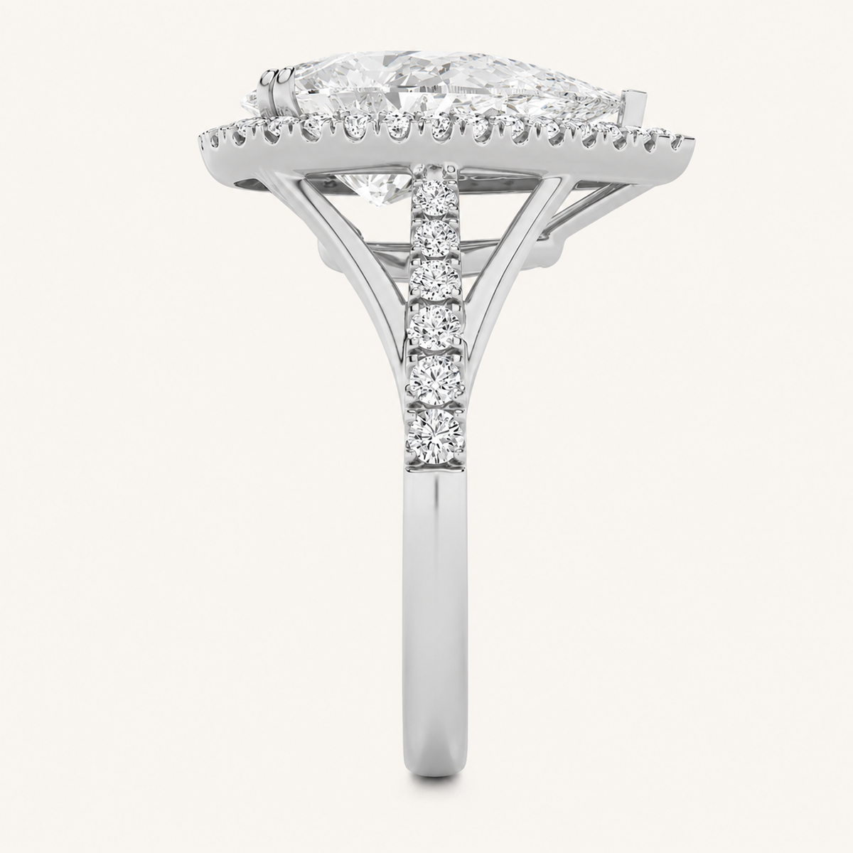 6.00 CT Pear Cut Lab Grown Diamond Bold Statement Accented Ring