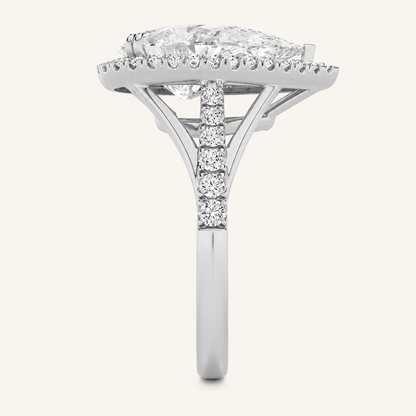 6.00 CT Pear Cut Lab Grown Diamond Bold Statement Accented Ring