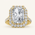 6.00 CT Radiant Cut Lab Grown Diamond Bold Accented Engagement Ring
