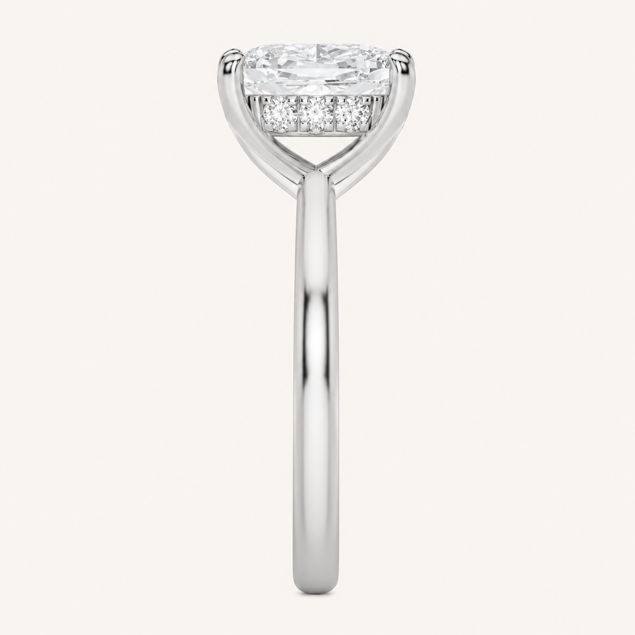 1.5CT Oval Cut Lab Grown Diamond East West Solitaire Ring