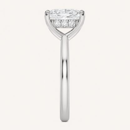 1.5CT Oval Cut Lab Grown Diamond East West Solitaire Ring