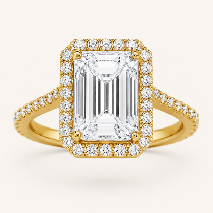 6.00 CT Radiant Cut Lab Grown Diamond Bold Accented Engagement Ring