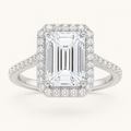 6.00 CT Radiant Cut Lab Grown Diamond Bold Accented Engagement Ring