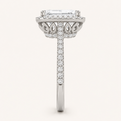 6.00 CT Radiant Cut Lab Grown Diamond Bold Accented Engagement Ring