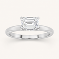 1.5CT Emerald Cut Lab Grown Diamond East West Solitaire Ring
