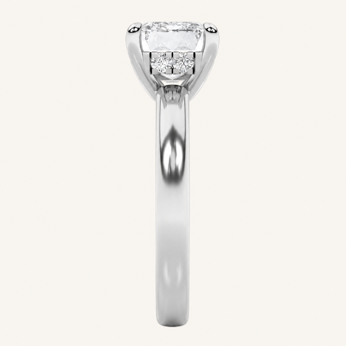1.5CT Emerald Cut Lab Grown Diamond East West Solitaire Ring